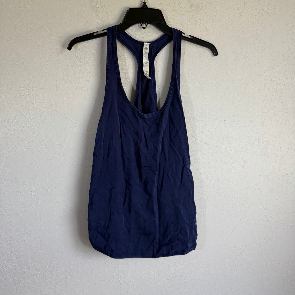 Lululemon Cool Racerback Navy Blue Tank Top Womens 8 Classic Workout Flowy